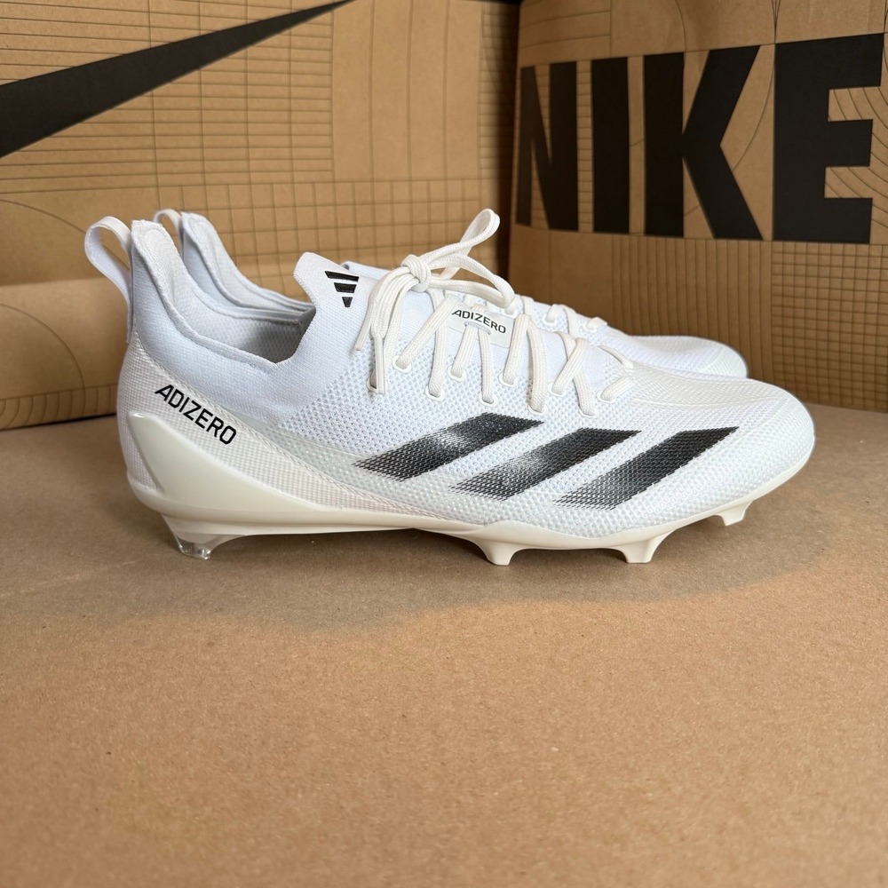 Adidas ADIZERO ELECTRIC+ FOOTBALL CLEATS White/Black Mens Size 12 IH7451 NEW - Picture 1 of 11